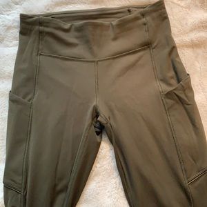 Lululemon olive leggings with pockets